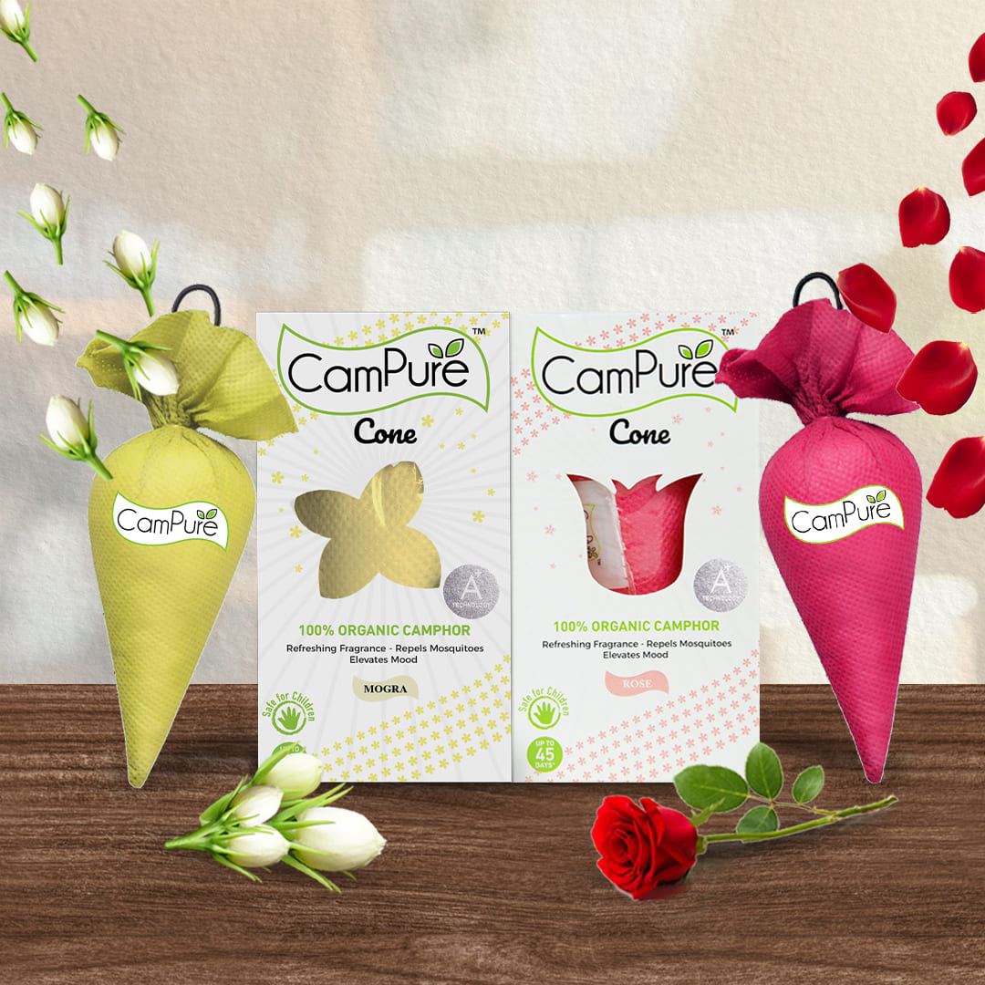 CamPure Cone - Mogra & Rose (Pack of 2)