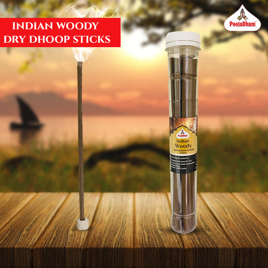 Indian Woody Dry Dhoop Sticks - 9 inch